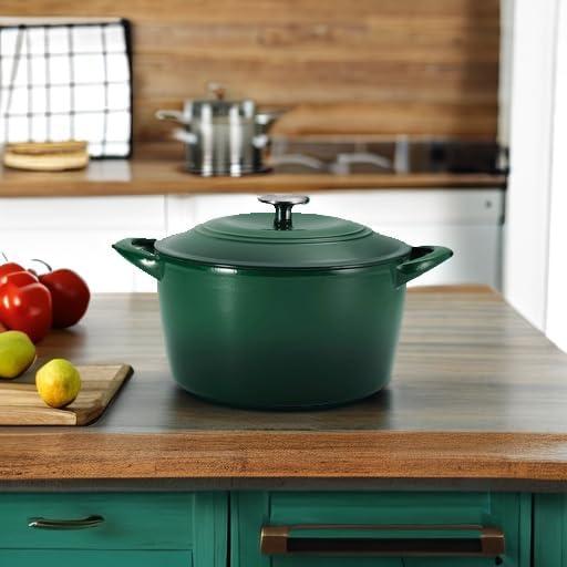 image:imageTramontina 7 Qt Enameled Cast Iron Covered Tall Round Dutch Oven Latte 80131353DSBasil