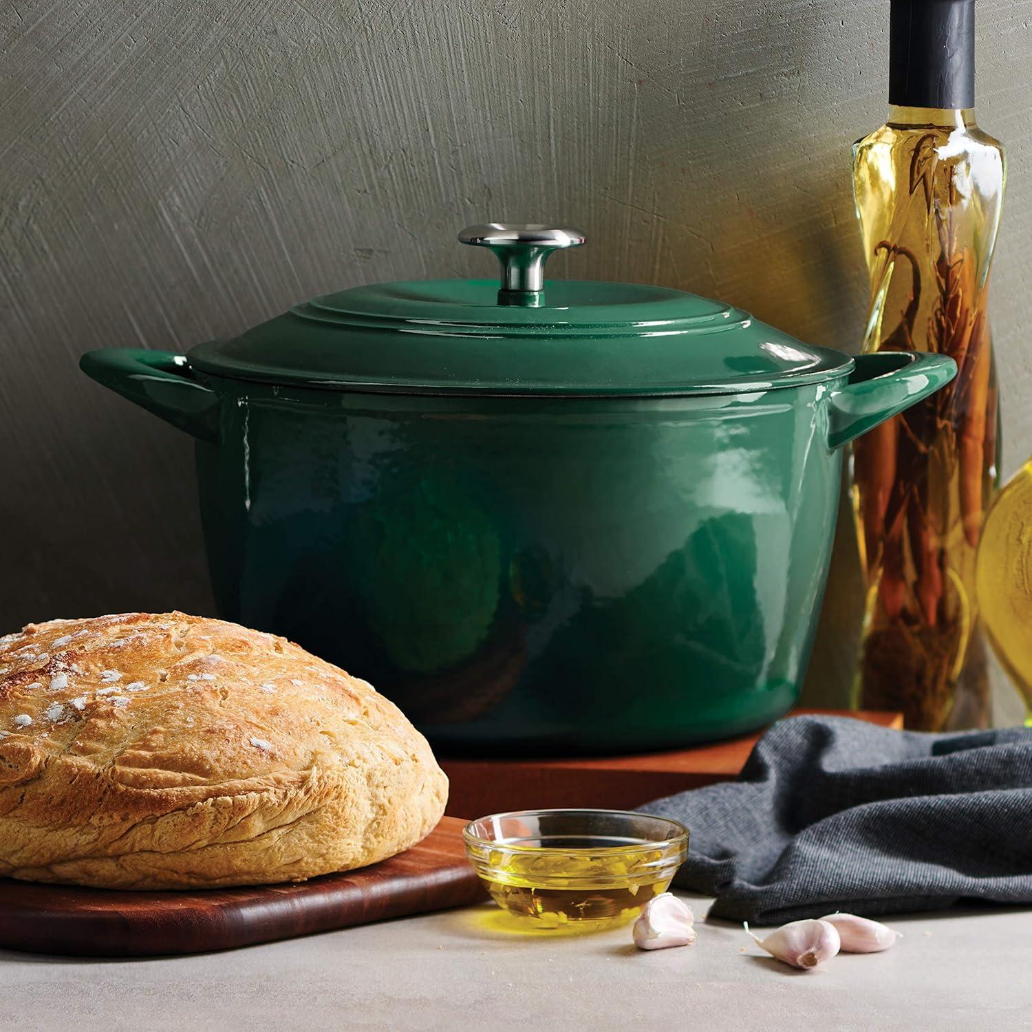 image:imageTramontina 7 Qt Enameled Cast Iron Covered Tall Round Dutch Oven Latte 80131353DSBasil