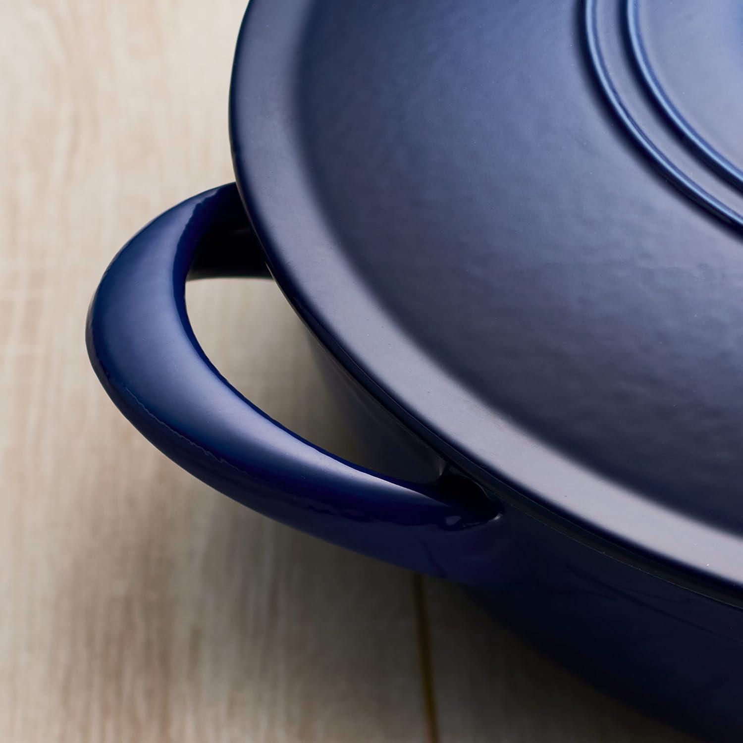 image:imageTramontina 7 Qt Enameled Cast Iron Covered Tall Round Dutch Oven Latte 80131353DSBlue