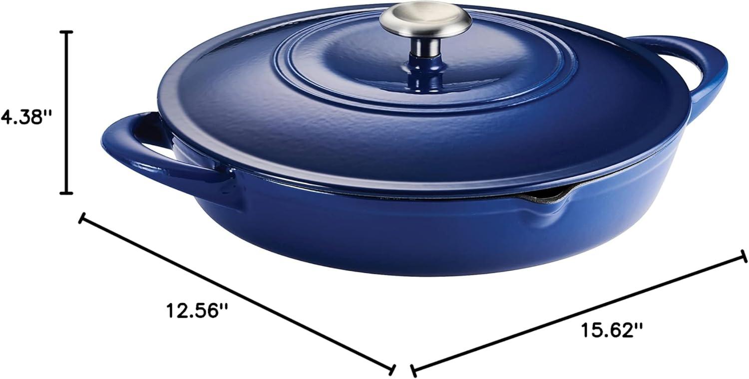 image:imageTramontina 7 Qt Enameled Cast Iron Covered Tall Round Dutch Oven Latte 80131353DSBlue