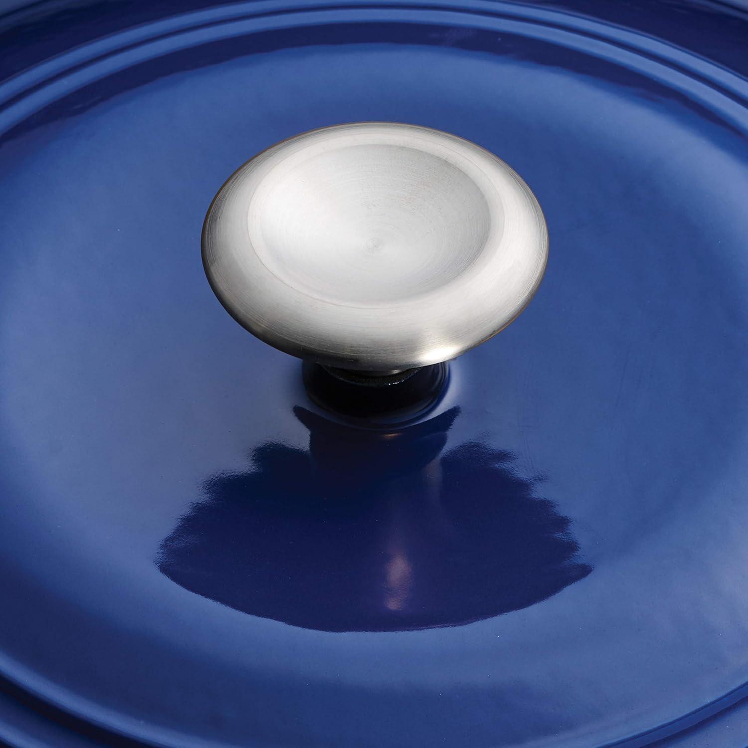 image:imageTramontina 7 Qt Enameled Cast Iron Covered Tall Round Dutch Oven Latte 80131353DSClassic Blue