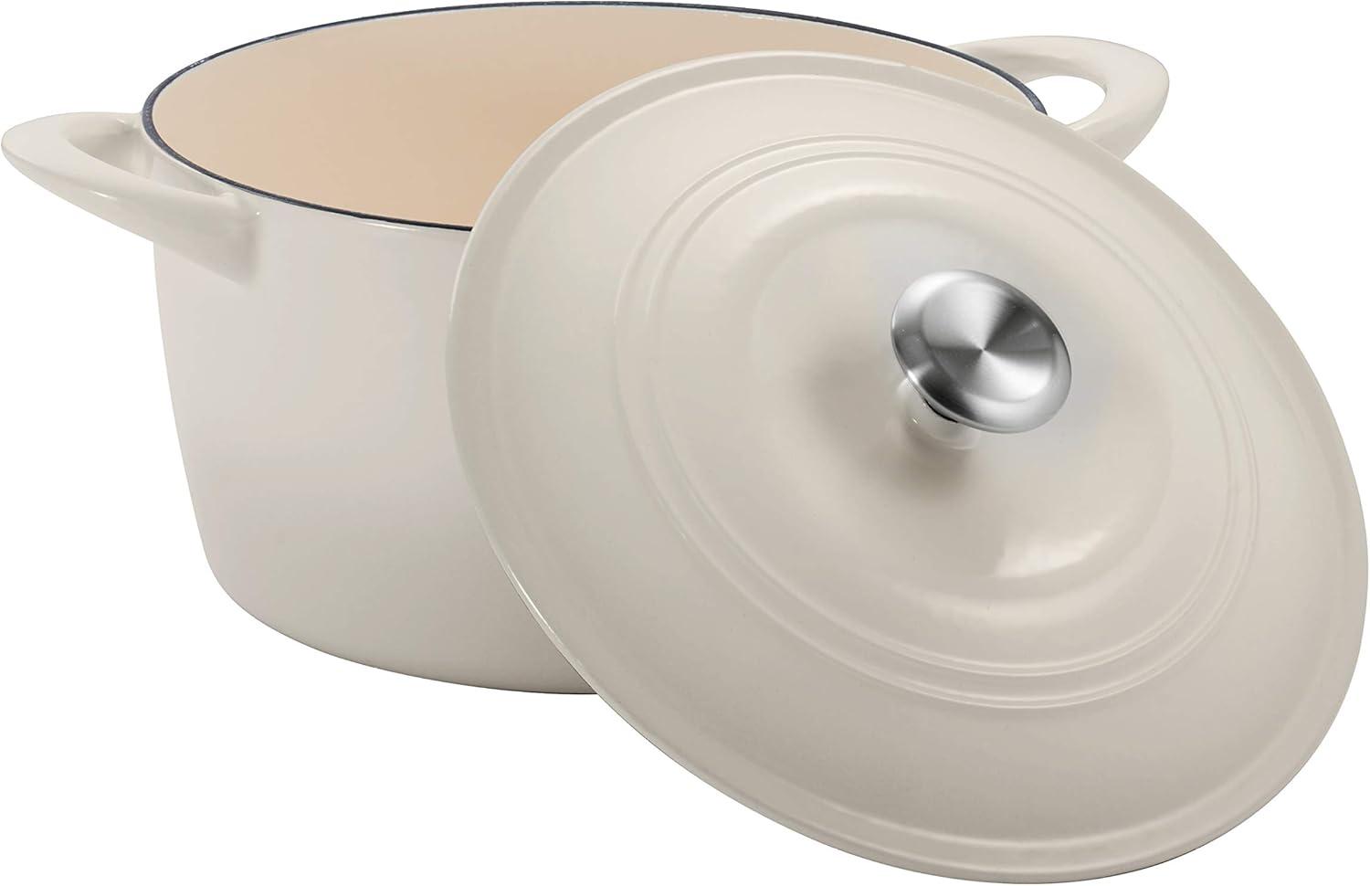image:imageTramontina 7 Qt Enameled Cast Iron Covered Tall Round Dutch Oven Latte 80131353DSLatte