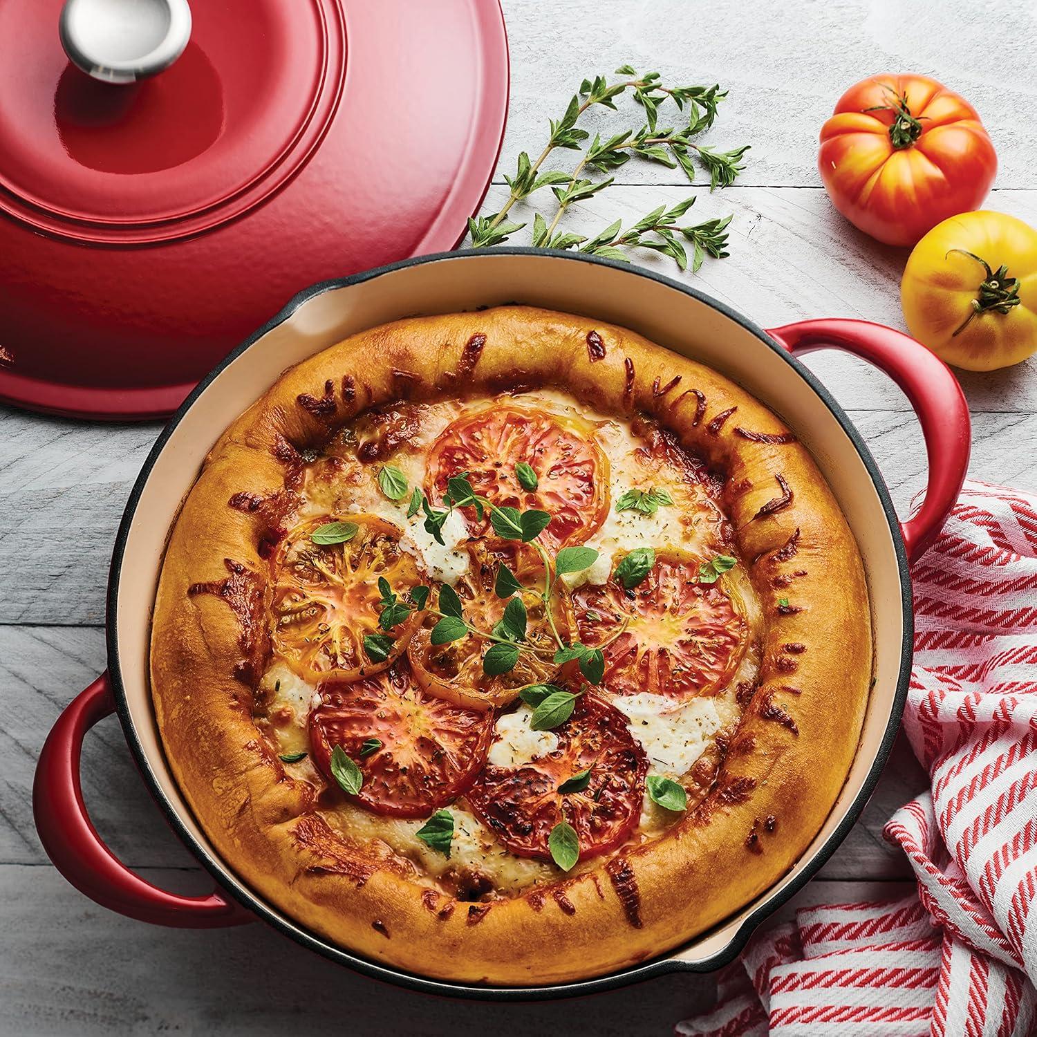 image:imageTramontina 7 Qt Enameled Cast Iron Covered Tall Round Dutch Oven Latte 80131353DSRed