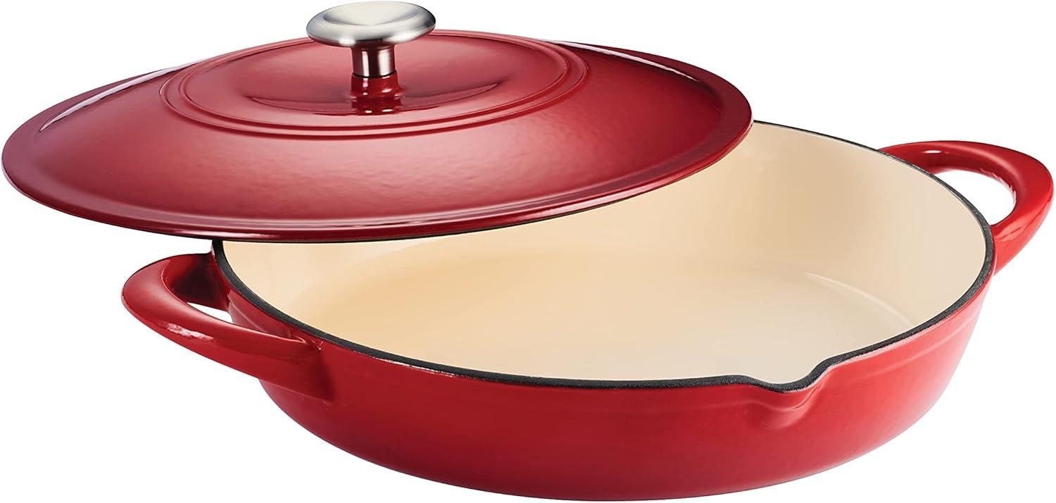 image:imageTramontina 7 Qt Enameled Cast Iron Covered Tall Round Dutch Oven Latte 80131353DSRed