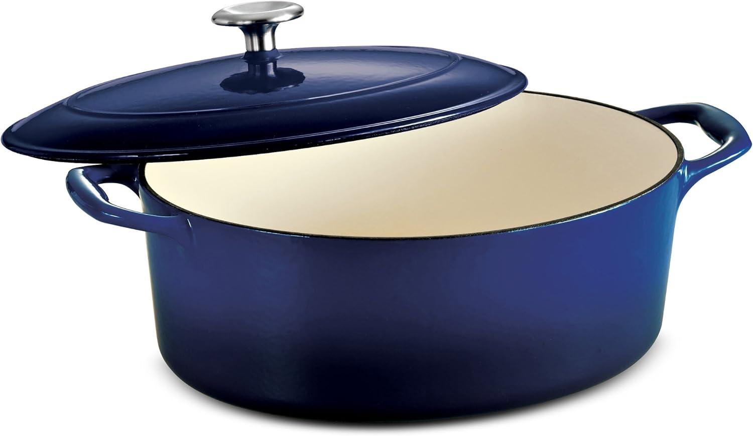 image:imageTramontina Bestow Enameled Cast Iron Dutch Oven Pot with Lid Round 55quart Medium BlueBlue