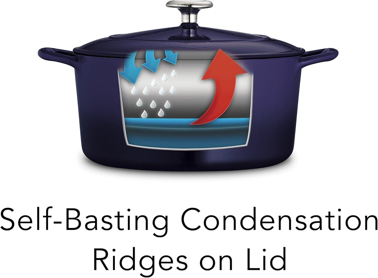 image:imageTramontina Bestow Enameled Cast Iron Dutch Oven Pot with Lid Round 55quart Medium BlueBlue