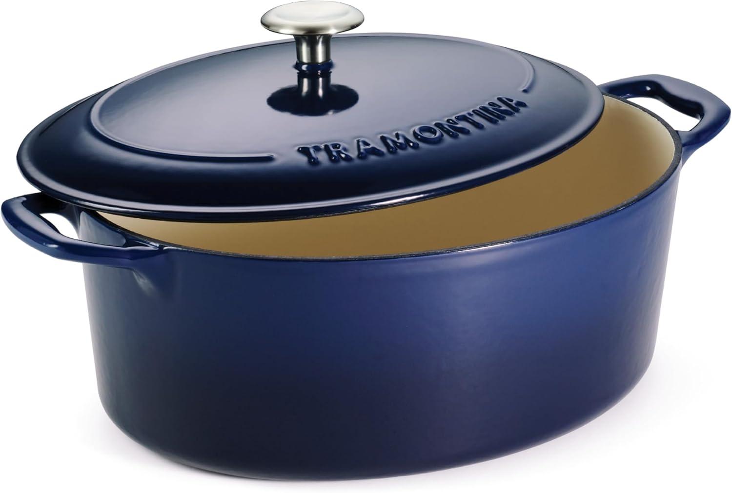 image:imageTramontina Bestow Enameled Cast Iron Dutch Oven Pot with Lid Round 55quart Medium BlueBlue