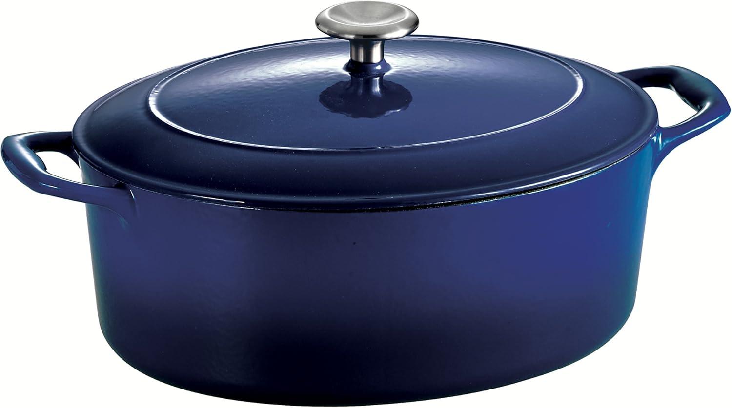 image:imageTramontina Bestow Enameled Cast Iron Dutch Oven Pot with Lid Round 55quart Medium BlueBlue