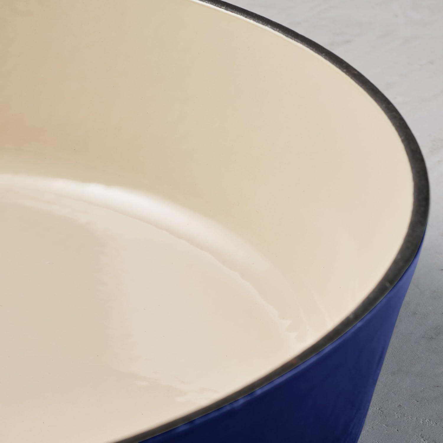 image:imageTramontina Bestow Enameled Cast Iron Dutch Oven Pot with Lid Round 55quart Medium BlueBlue