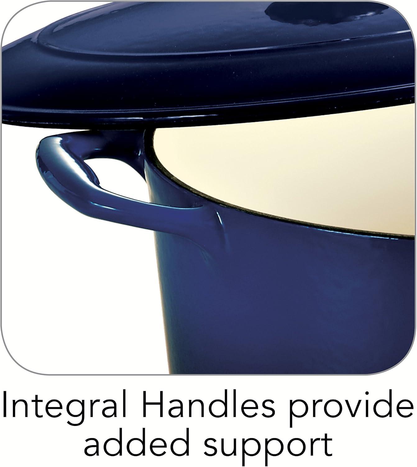 image:imageTramontina Bestow Enameled Cast Iron Dutch Oven Pot with Lid Round 55quart Medium BlueBlue