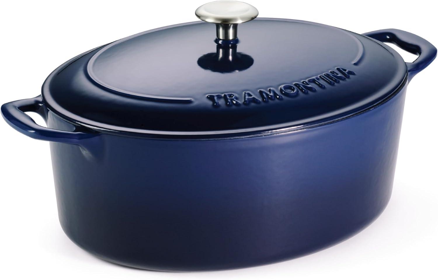 image:imageTramontina Bestow Enameled Cast Iron Dutch Oven Pot with Lid Round 55quart Medium BlueBlue