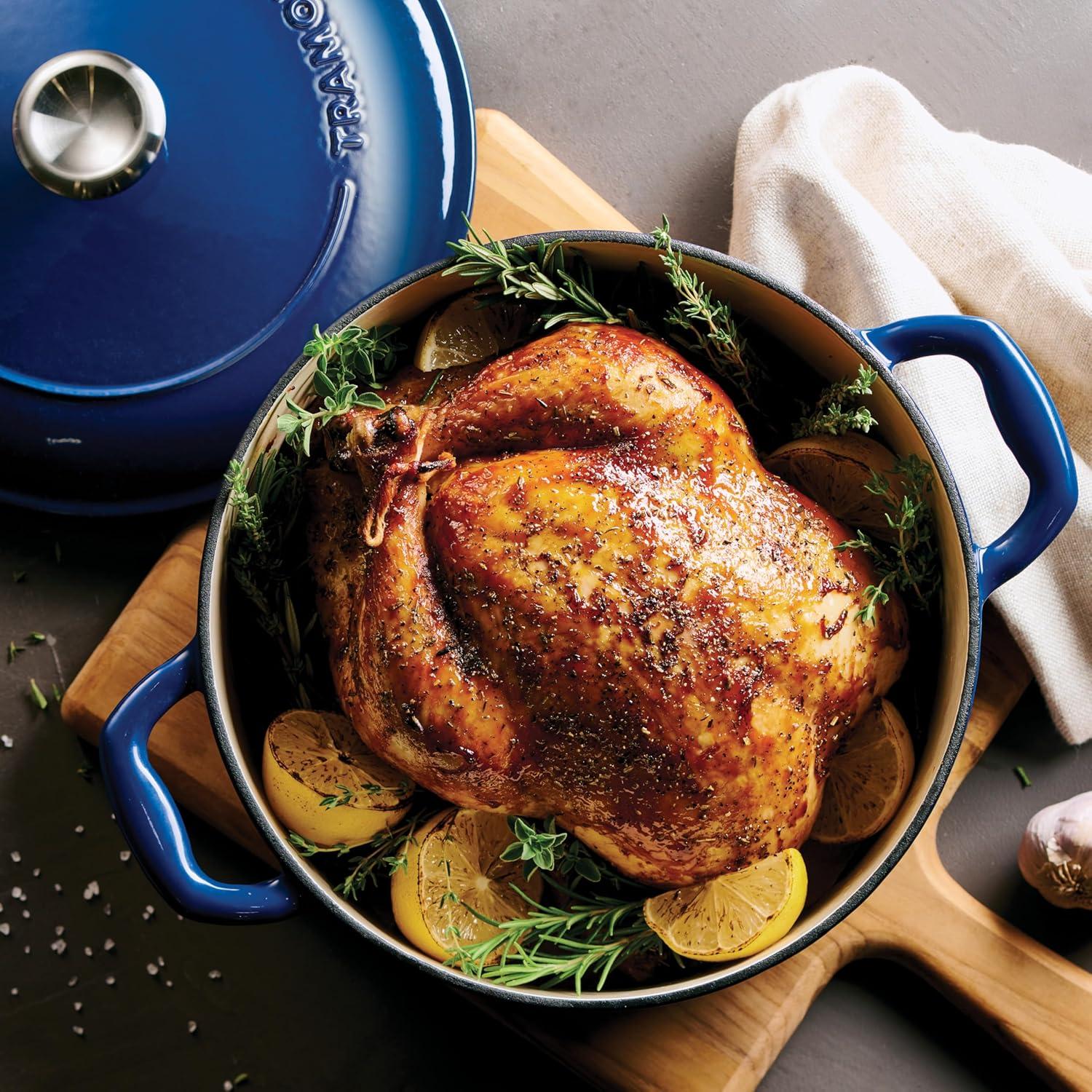 image:imageTramontina Bestow Enameled Cast Iron Dutch Oven Pot with Lid Round 55quart Medium BlueBlue