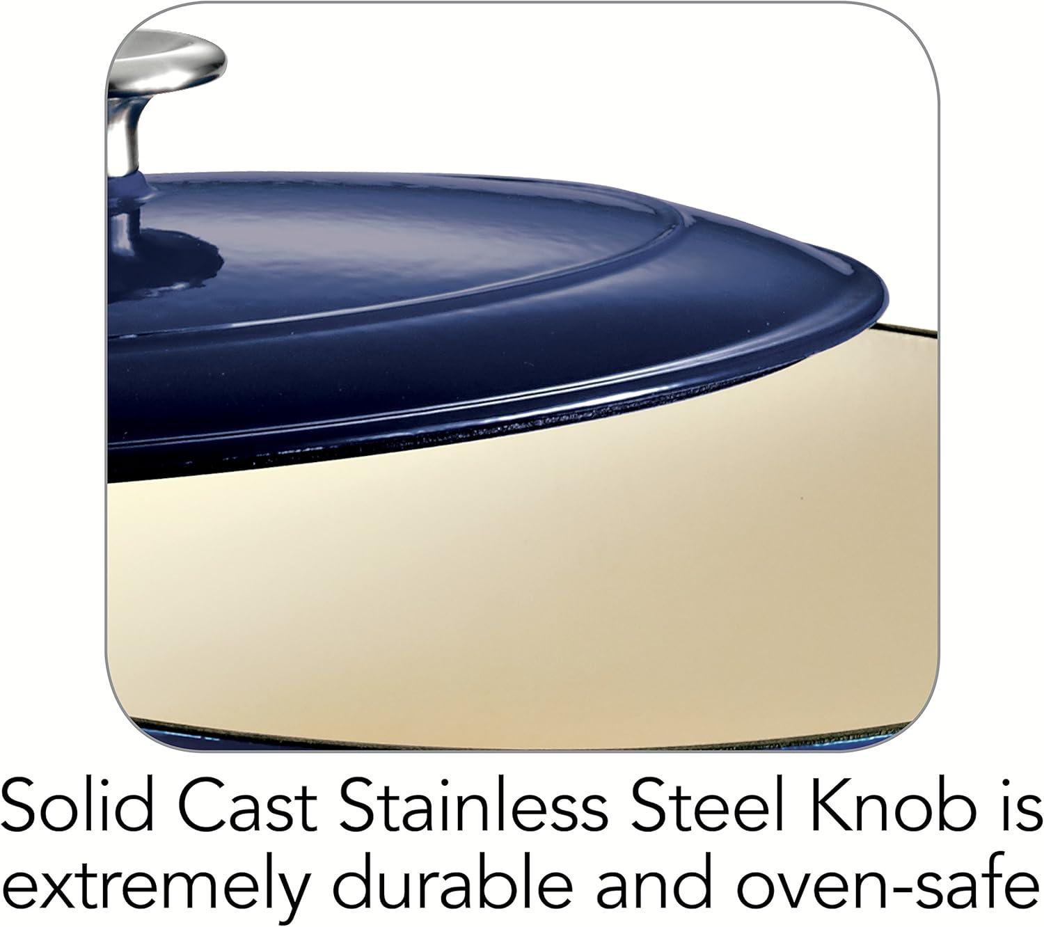 image:imageTramontina Bestow Enameled Cast Iron Dutch Oven Pot with Lid Round 55quart Medium BlueBlue