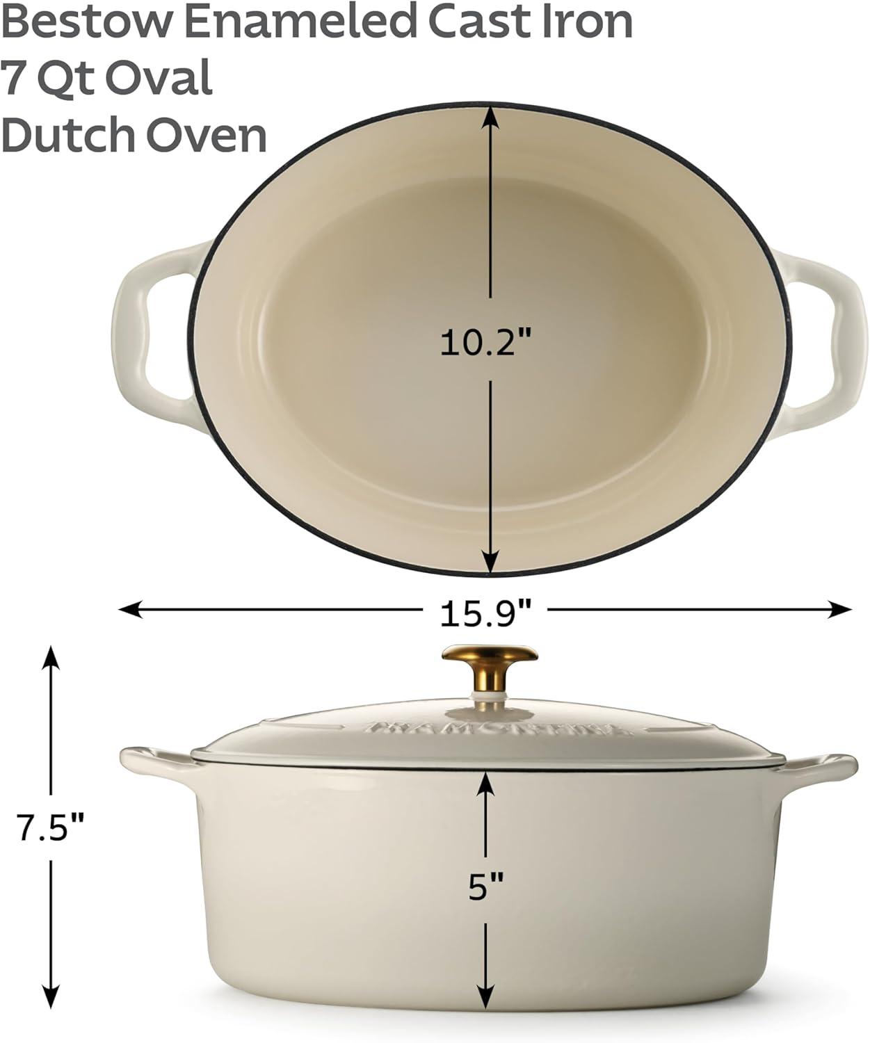 image:imageTramontina Bestow Enameled Cast Iron Dutch Oven Pot with Lid Round 55quart Medium BlueLatte