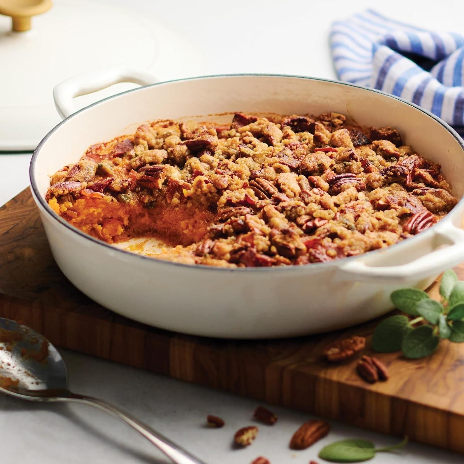 image:imageTramontina Bestow Enameled Cast Iron Dutch Oven Pot with Lid Round 55quart Medium BlueLatte