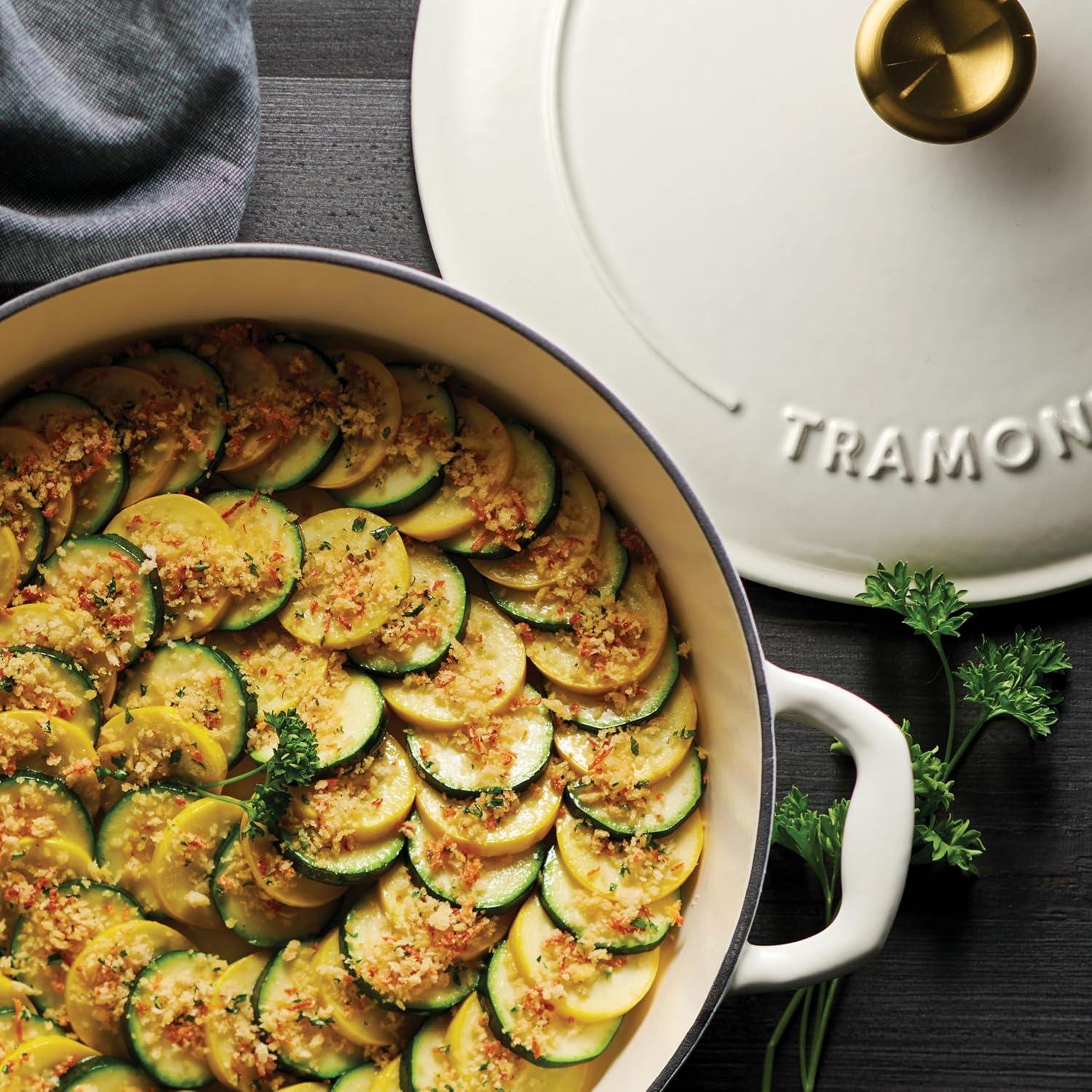 image:imageTramontina Bestow Enameled Cast Iron Dutch Oven Pot with Lid Round 55quart Medium BlueLatte