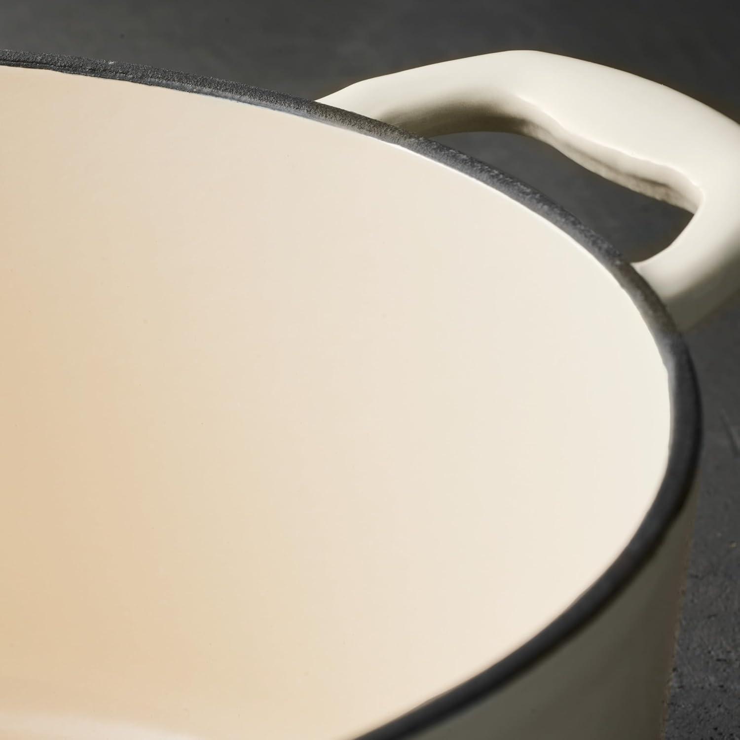 image:imageTramontina Bestow Enameled Cast Iron Dutch Oven Pot with Lid Round 55quart Medium BlueLatte