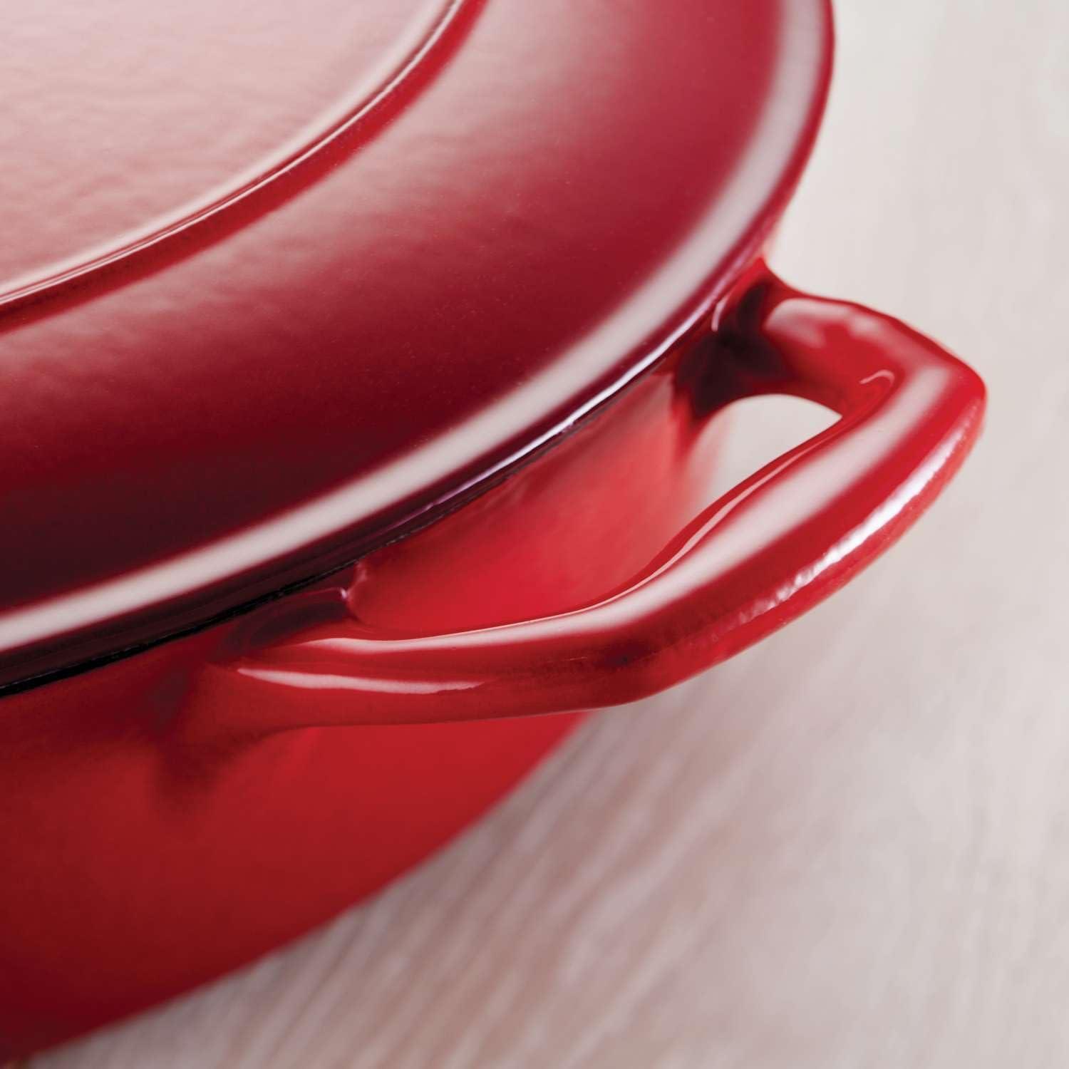 image:imageTramontina Bestow Enameled Cast Iron Dutch Oven Pot with Lid Round 55quart Medium BlueRed