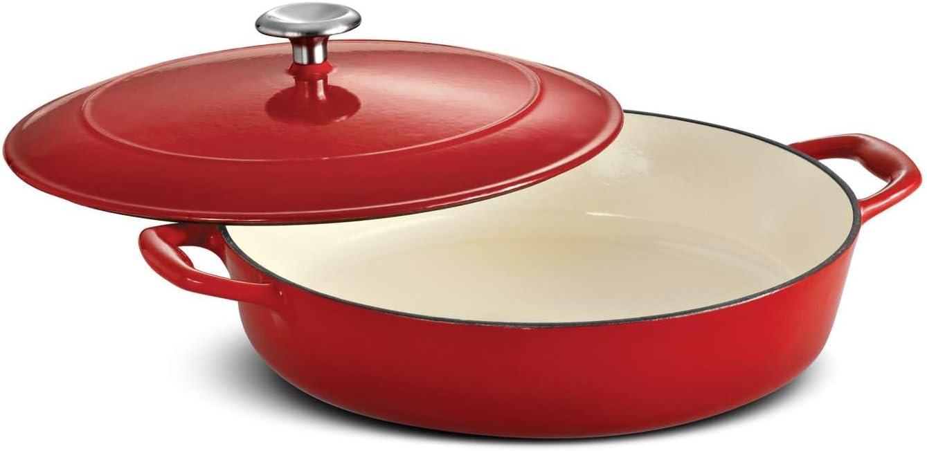 image:imageTramontina Bestow Enameled Cast Iron Dutch Oven Pot with Lid Round 55quart Medium BlueRed