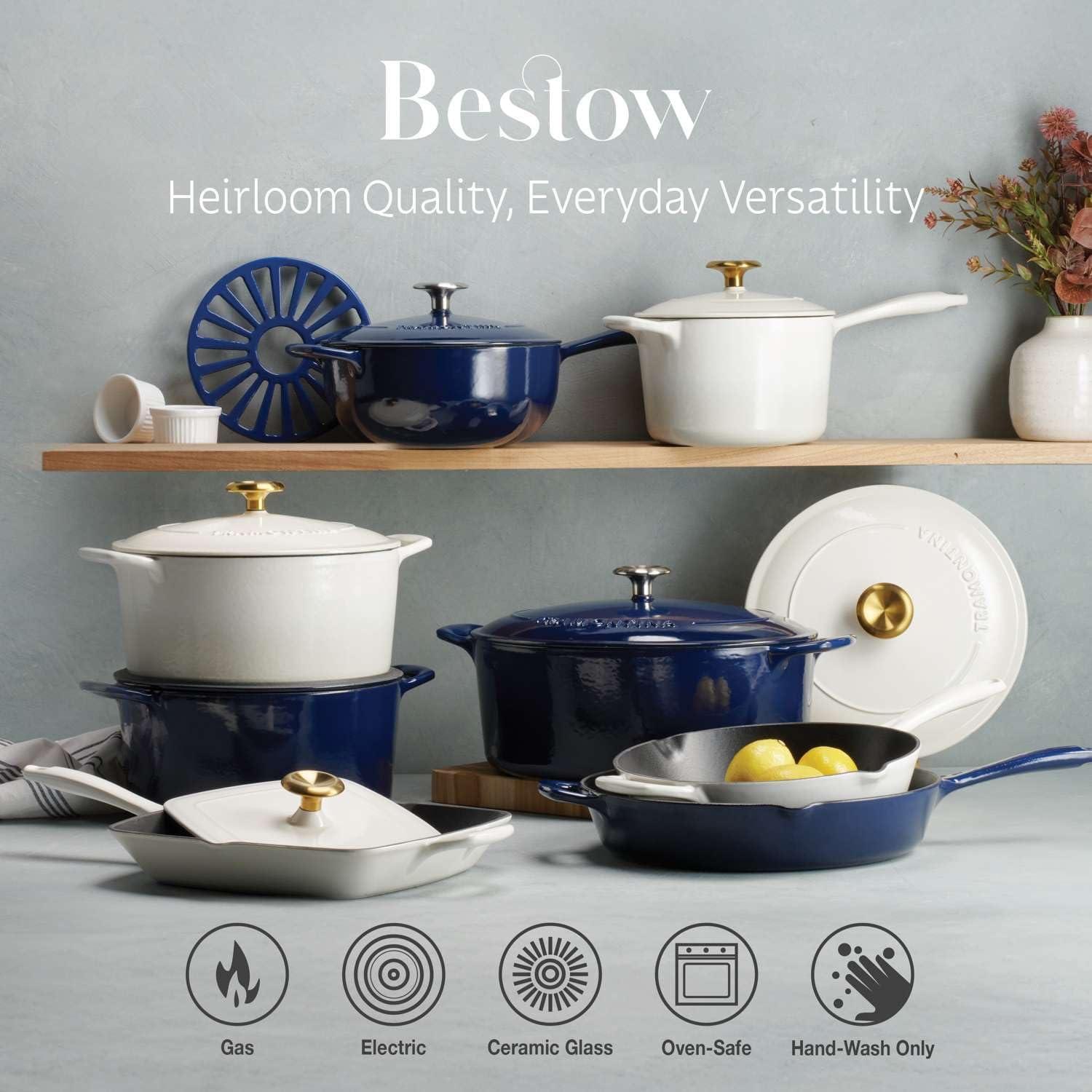 image:imageTramontina Bestow Enameled Cast Iron Dutch Oven Pot with Lid Round 55quart Medium BlueRed