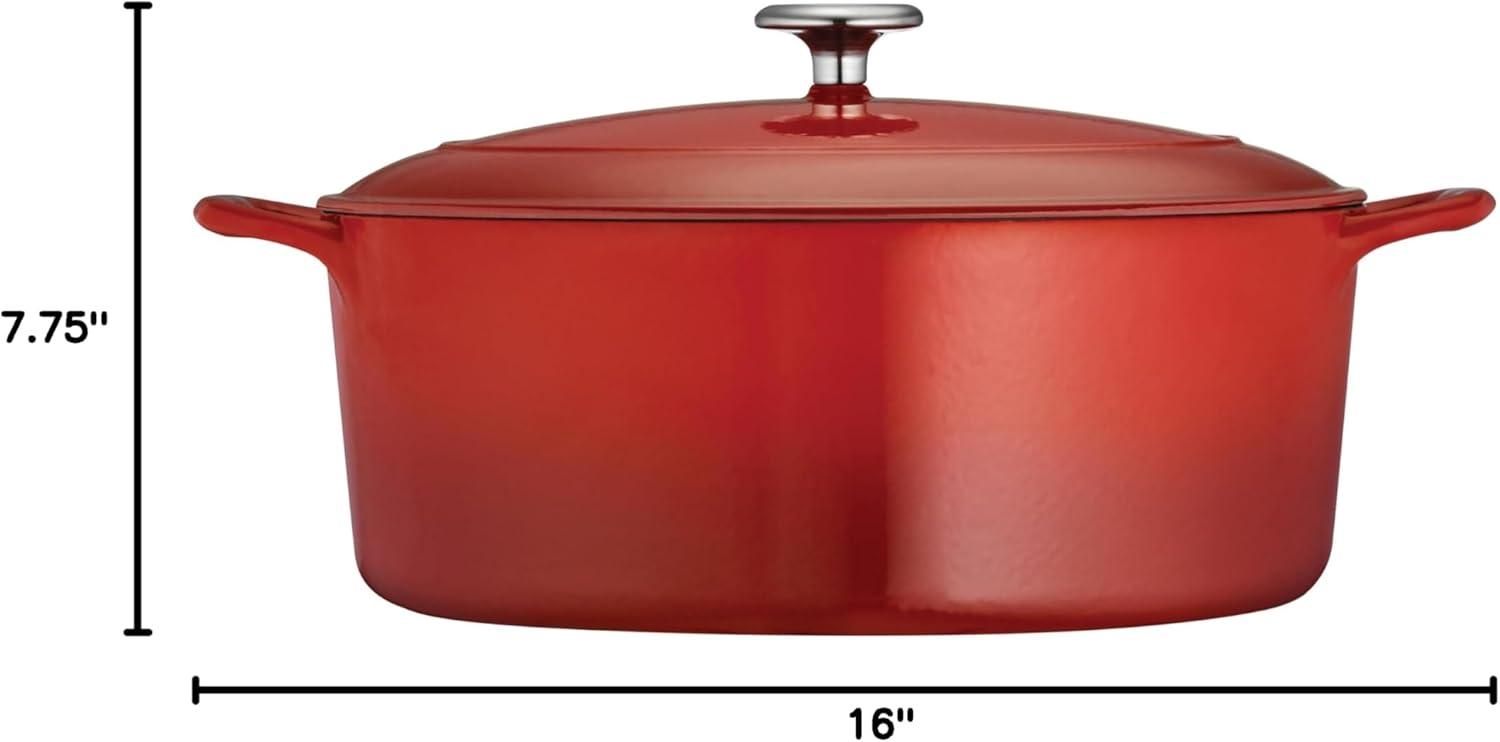 image:imageTramontina Bestow Enameled Cast Iron Dutch Oven Pot with Lid Round 55quart Medium BlueRed