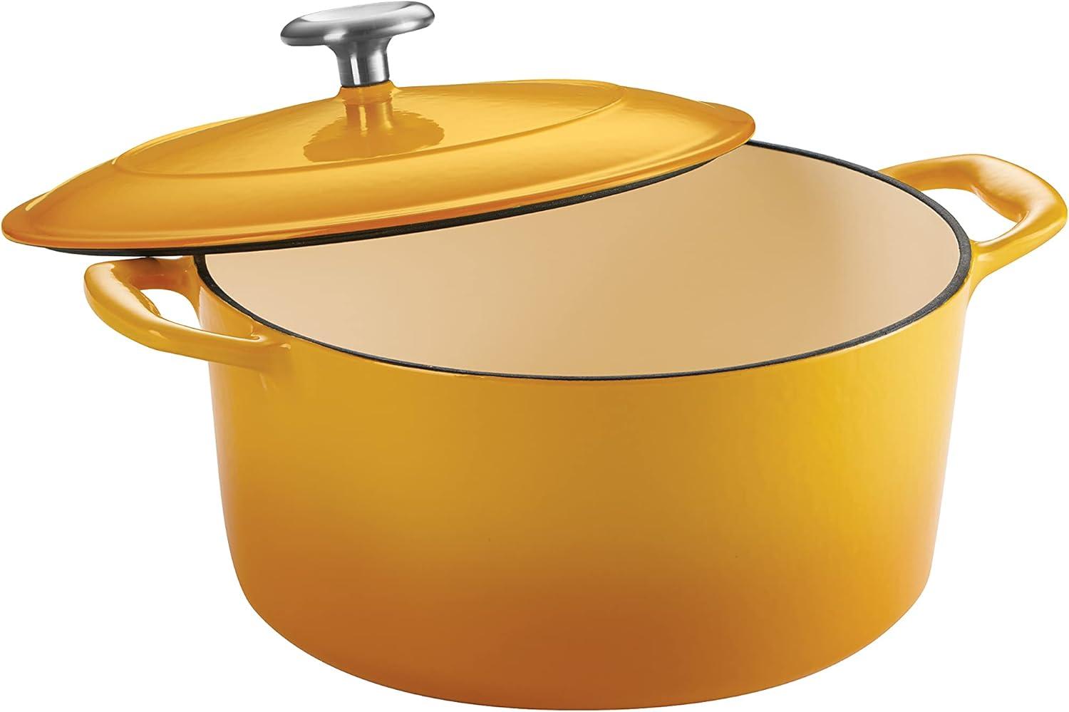 image:imageTramontina Bestow Enameled Cast Iron Dutch Oven Pot with Lid Round 55quart Medium BlueSunrise