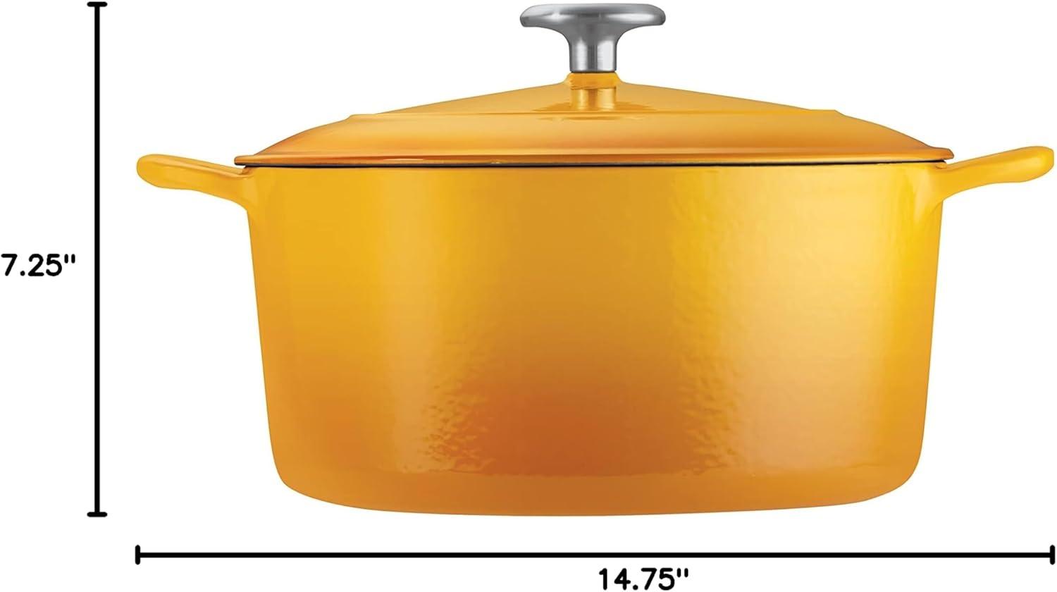 image:imageTramontina Bestow Enameled Cast Iron Dutch Oven Pot with Lid Round 55quart Medium BlueSunrise