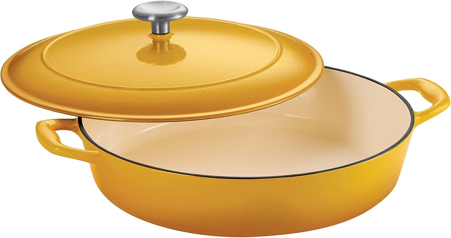 image:imageTramontina Bestow Enameled Cast Iron Dutch Oven Pot with Lid Round 55quart Medium BlueSunrise