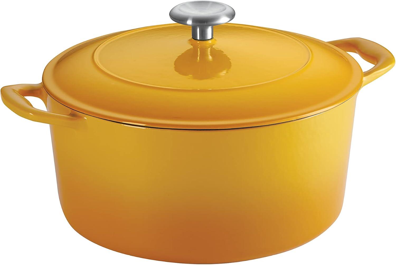 image:imageTramontina Bestow Enameled Cast Iron Dutch Oven Pot with Lid Round 55quart Medium BlueSunrise