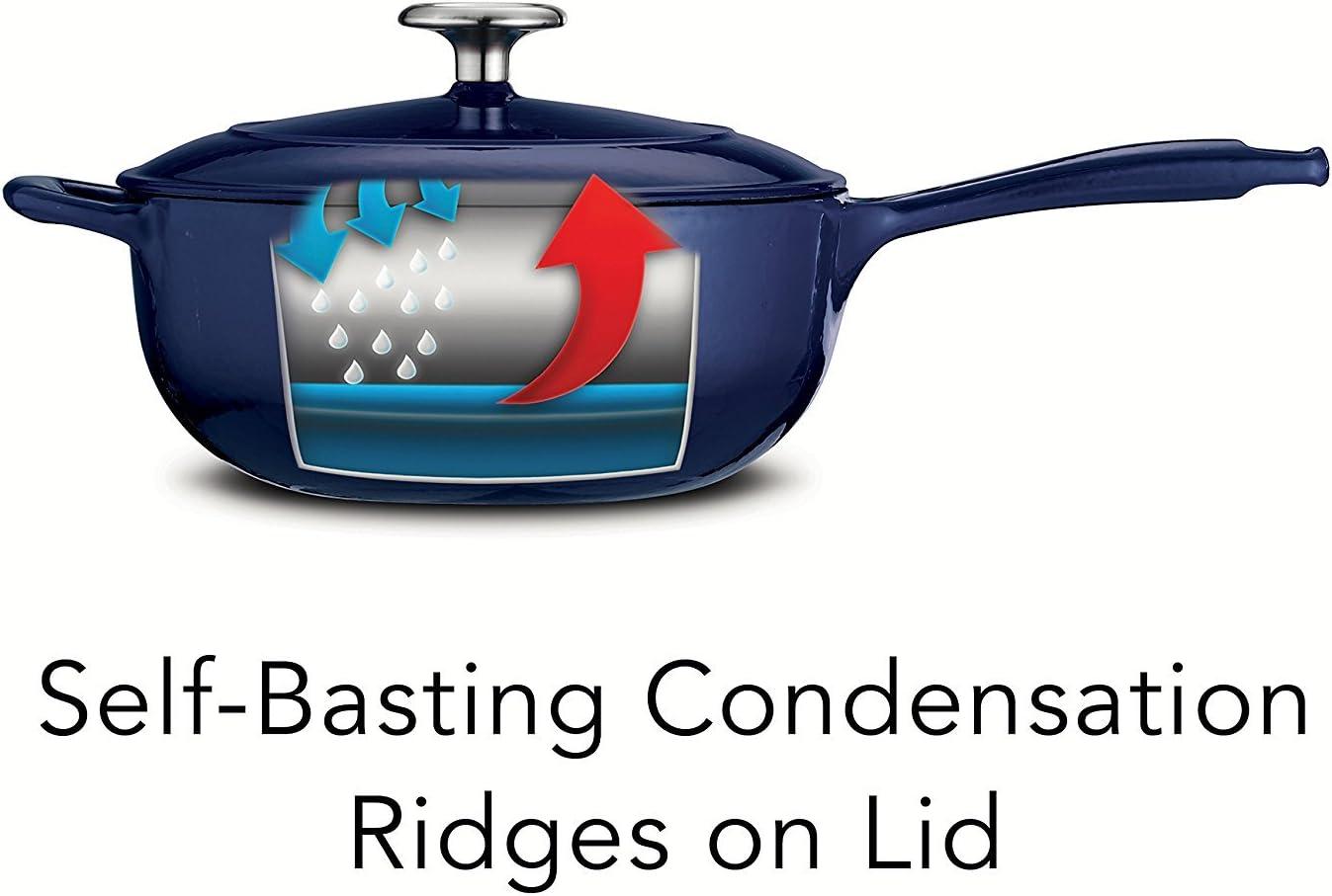 image:imageTramontina Bestow Enameled Cast Iron Saucier Pan with Lid 3quart BlueBlue