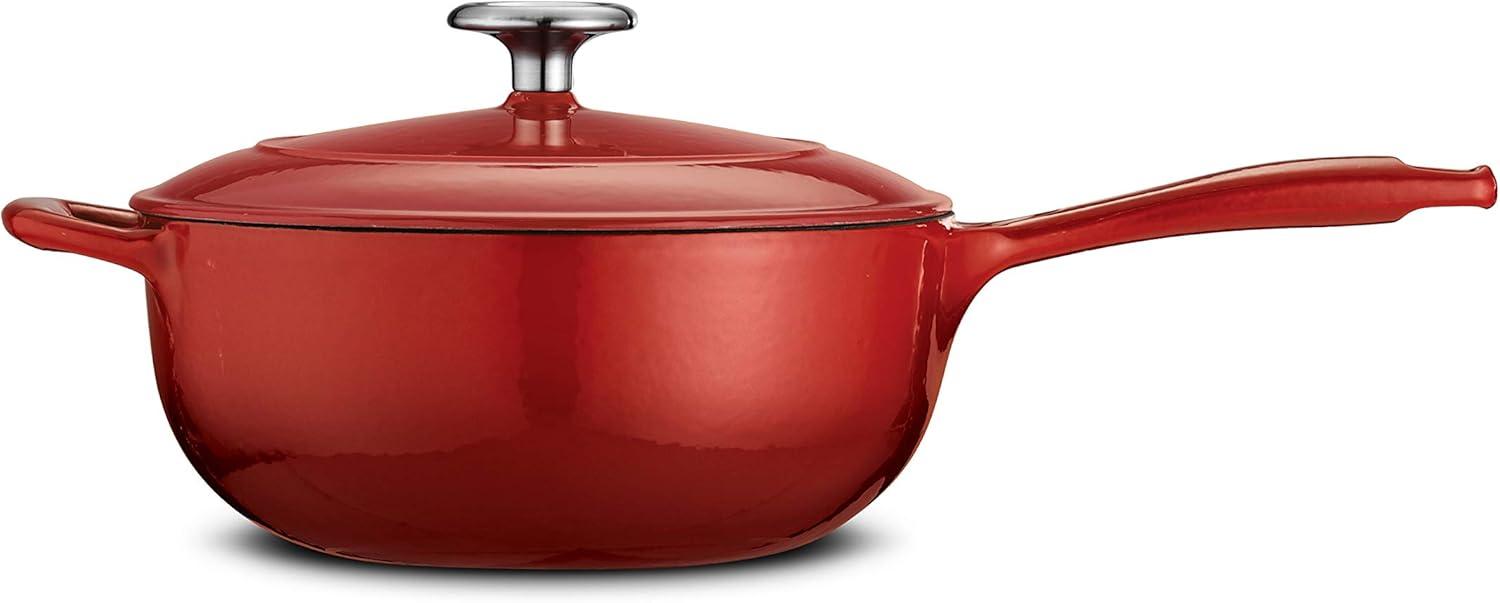 image:imageTramontina Bestow Enameled Cast Iron Saucier Pan with Lid 3quart BlueRed
