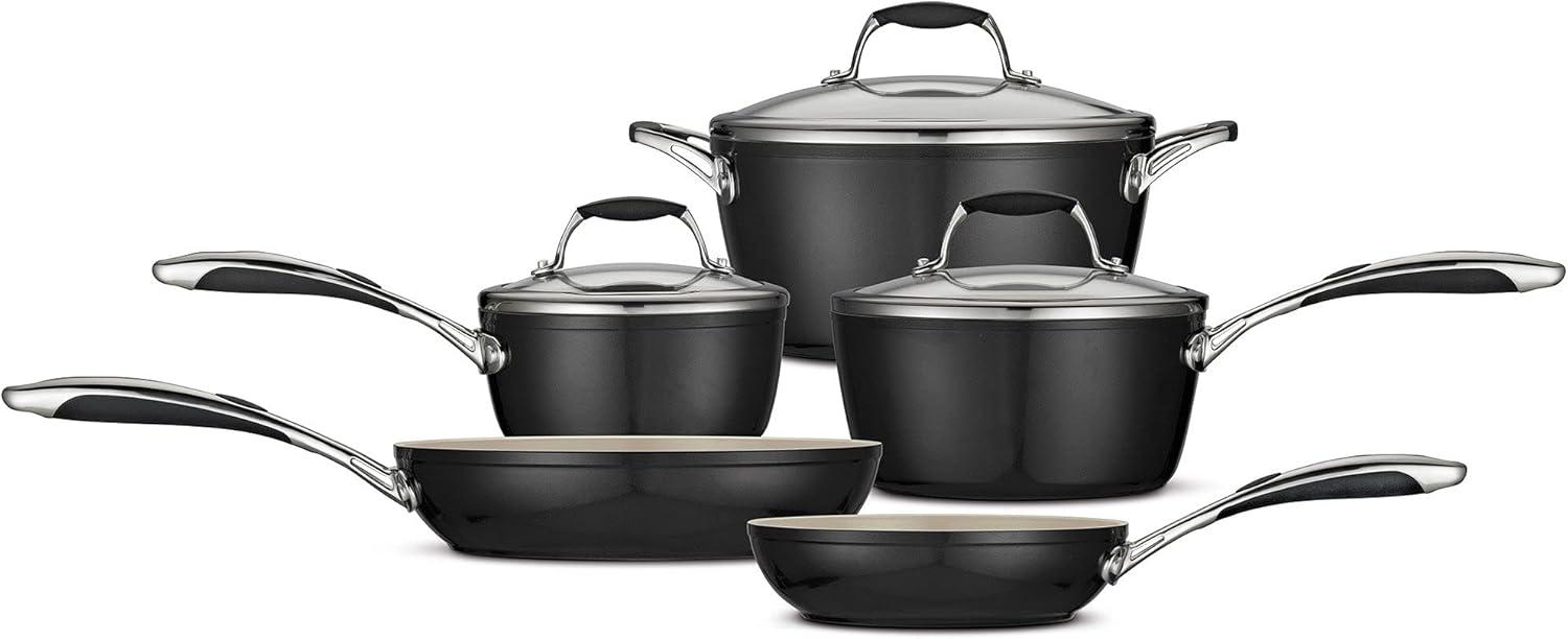 image:imageTramontina Ceramica Deluxe 10Inch Frying Pan Ceramic Non Stick Skillet OvenSafe Metallic BlackCookware Set
