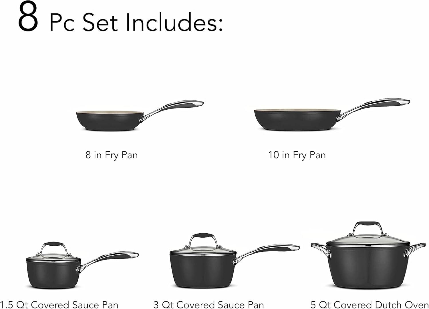 image:imageTramontina Ceramica Deluxe 10Inch Frying Pan Ceramic Non Stick Skillet OvenSafe Metallic BlackCookware Set