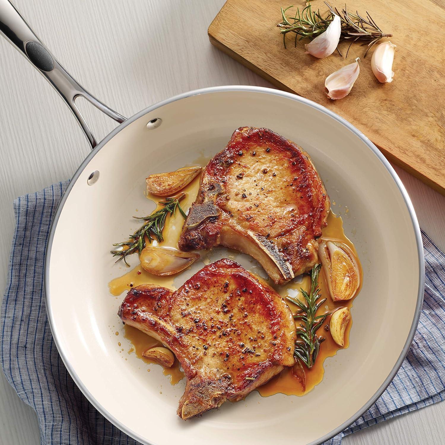 image:imageTramontina Ceramica Deluxe 10Inch Frying Pan Ceramic Non Stick Skillet OvenSafe Metallic BlackFry Pan