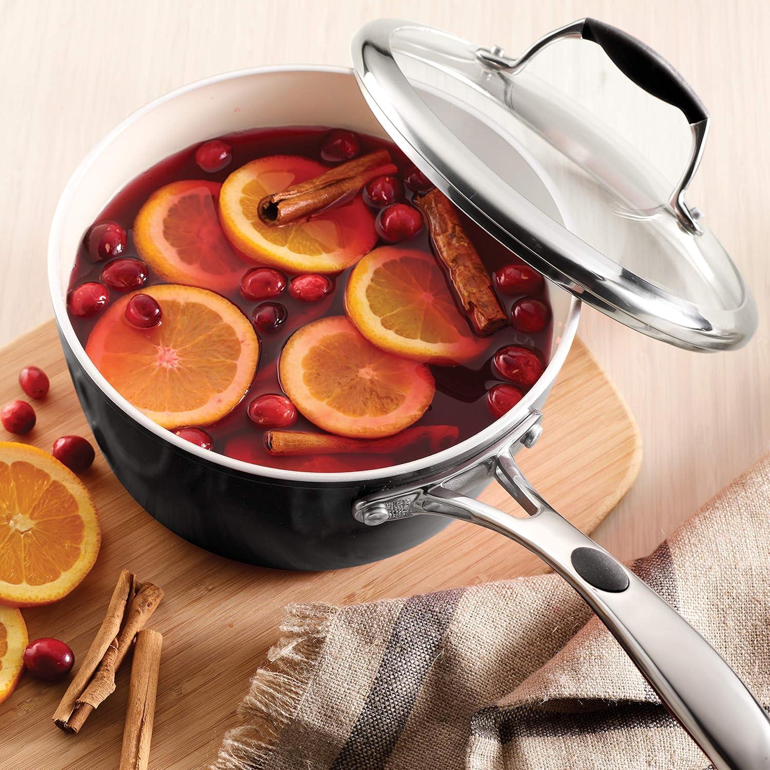 image:imageTramontina Ceramica Deluxe 10Inch Frying Pan Ceramic Non Stick Skillet OvenSafe Metallic BlackSauce Pan