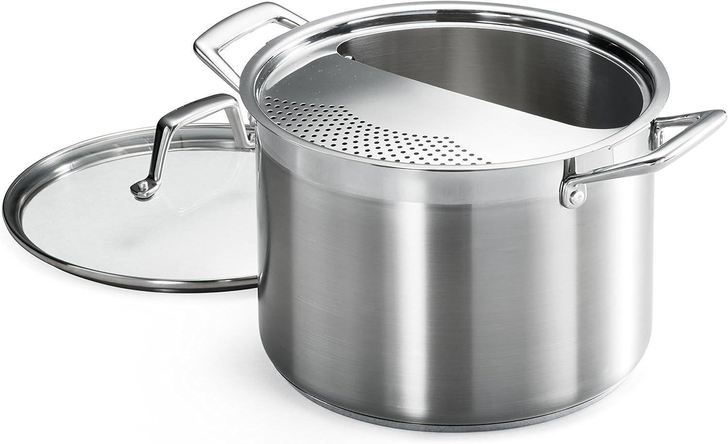 image:imageTramontina Lock amp Drain Stainless Steel 8Quart Pasta Pot with Lid and Strainer
