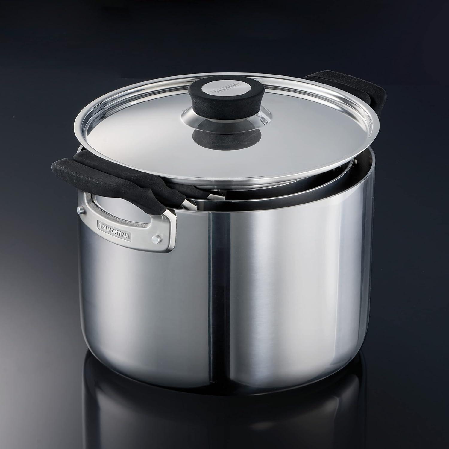 image:imageTramontina Nesting 6 Pc Stainless Steel TriPly Clad Sauce Pan and Stock Pot Set 80116048DS