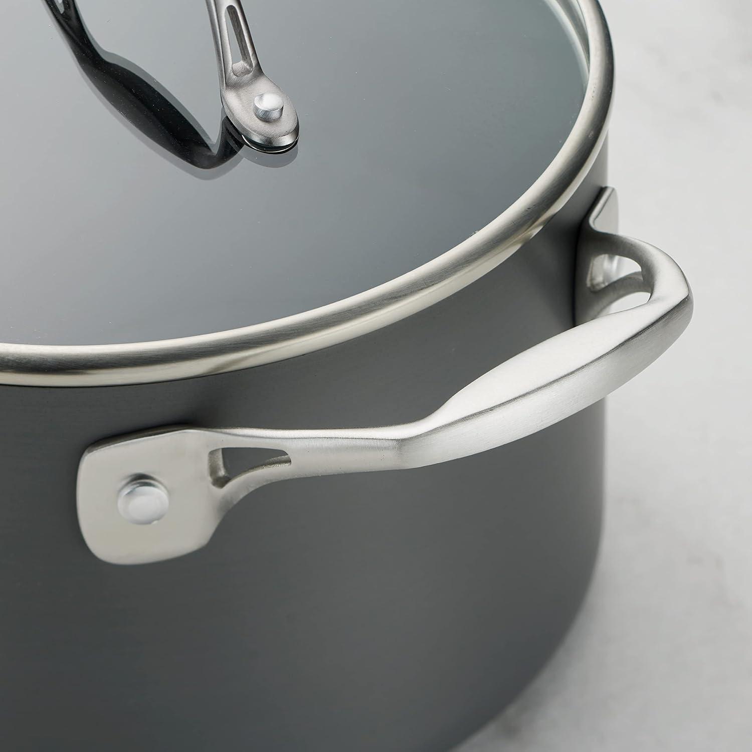 image:imageTramontina OnyxPro Hard Anodized Non Stick 8Piece Cookware Set with Glass Lids Pots and Pans Kitchen Set Oven SafeSauce Pan