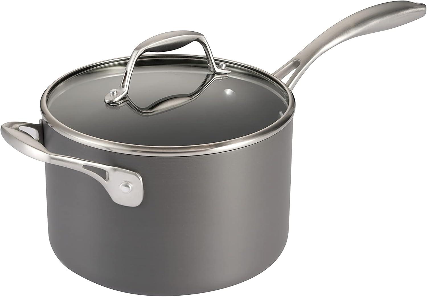 image:imageTramontina OnyxPro Hard Anodized Non Stick 8Piece Cookware Set with Glass Lids Pots and Pans Kitchen Set Oven SafeSauce Pan