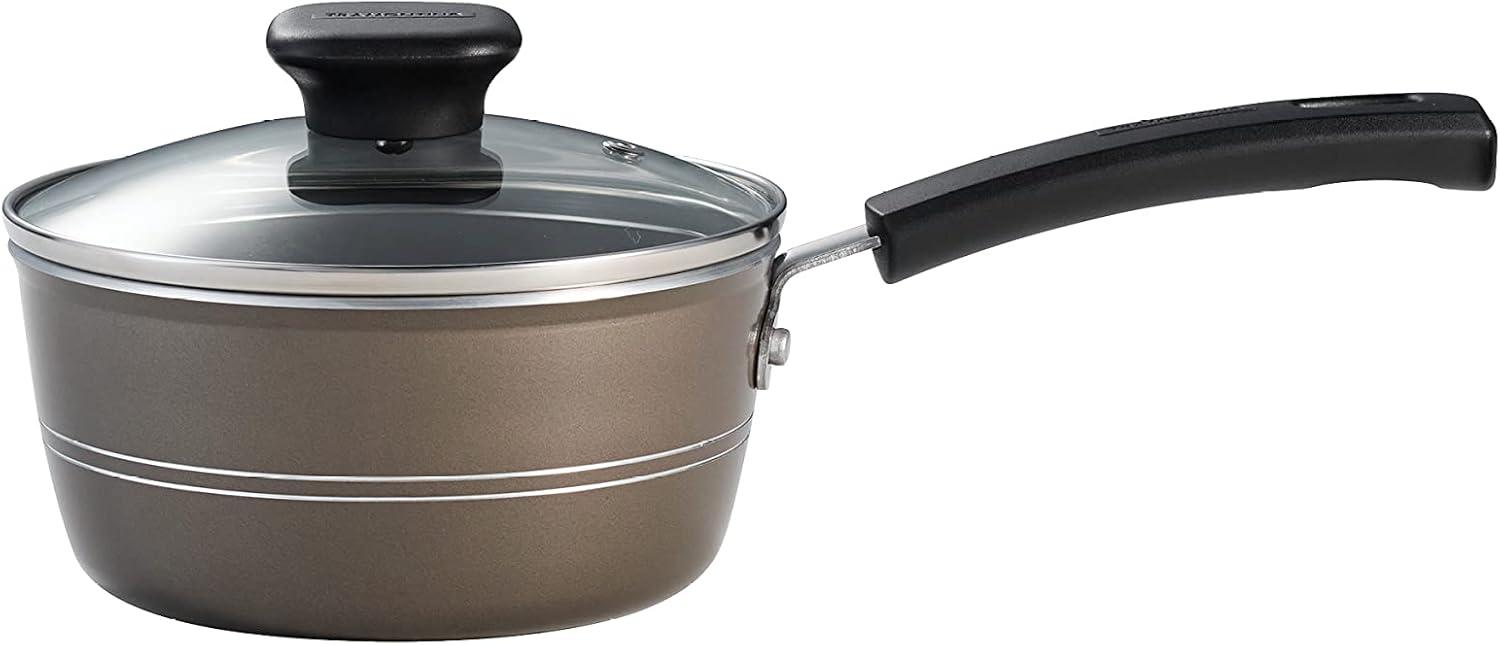 image:imageTramontina Sicilia 8Piece Non Stick Cookware Set with Glass Lids Aluminum Nonstick Pots and Pans Kitchen Set RaspberryHazelnut