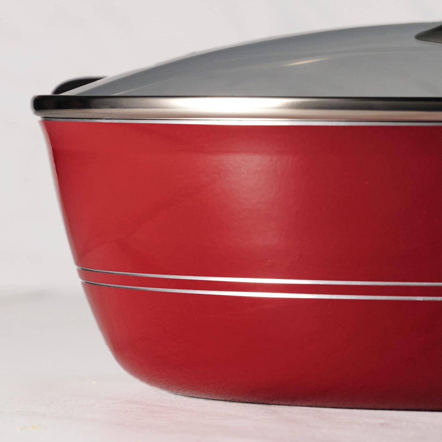 image:imageTramontina Sicilia 8Piece Non Stick Cookware Set with Glass Lids Aluminum Nonstick Pots and Pans Kitchen Set RaspberryRaspberry