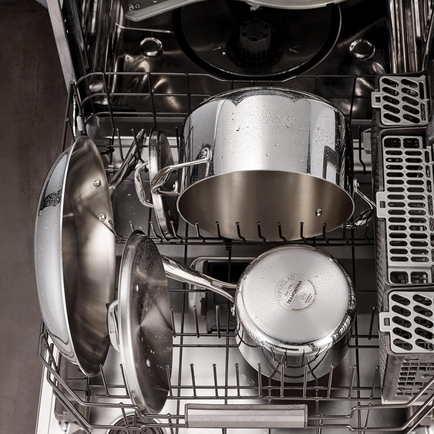 image:imageTramontina Signature TriPly Clad Stainless Steel 11Piece Cookware Set with Lids Pots and Pans Kitchen Set InductionReady DishwasherSafe NSFCertified11Piece