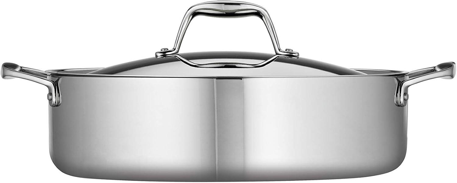image:imageTramontina Signature TriPly Clad Stainless Steel 3Quart Saute Pan with Lid InductionReady Cooking Pan DishwasherSafe NSFCertified Made in BrazilBRAISER