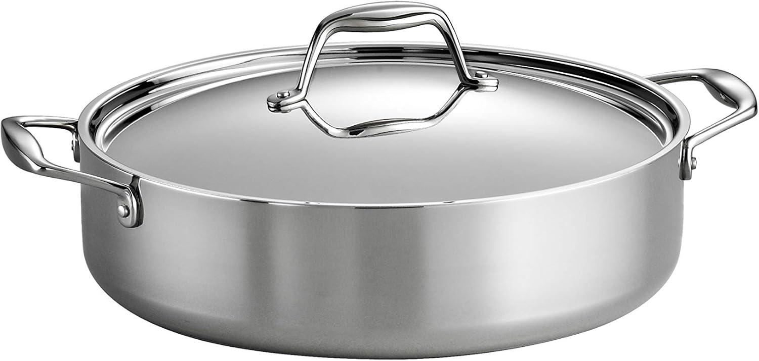 image:imageTramontina Signature TriPly Clad Stainless Steel 3Quart Saute Pan with Lid InductionReady Cooking Pan DishwasherSafe NSFCertified Made in BrazilBRAISER