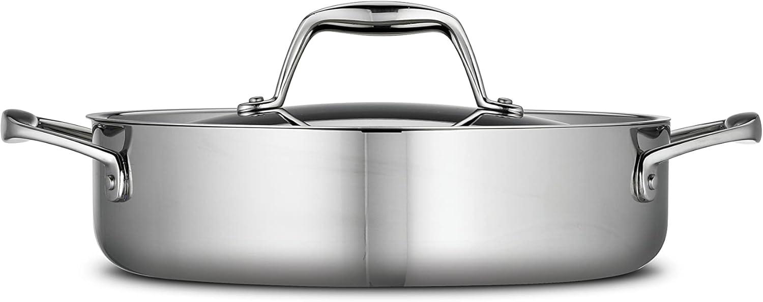 image:imageTramontina Signature TriPly Clad Stainless Steel 3Quart Saute Pan with Lid InductionReady Cooking Pan DishwasherSafe NSFCertified Made in BrazilBRAISER