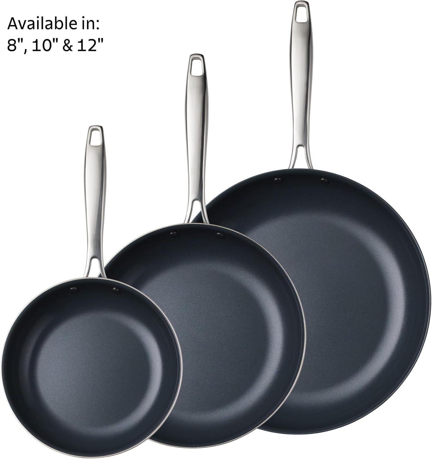 image:imageTramontina Signature TriPly Clad Stainless Steel 3Quart Saute Pan with Lid InductionReady Cooking Pan DishwasherSafe NSFCertified Made in BrazilFRY PAN Ceramic