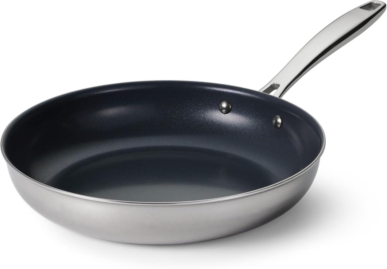 image:imageTramontina Signature TriPly Clad Stainless Steel 3Quart Saute Pan with Lid InductionReady Cooking Pan DishwasherSafe NSFCertified Made in BrazilFRY PAN Ceramic