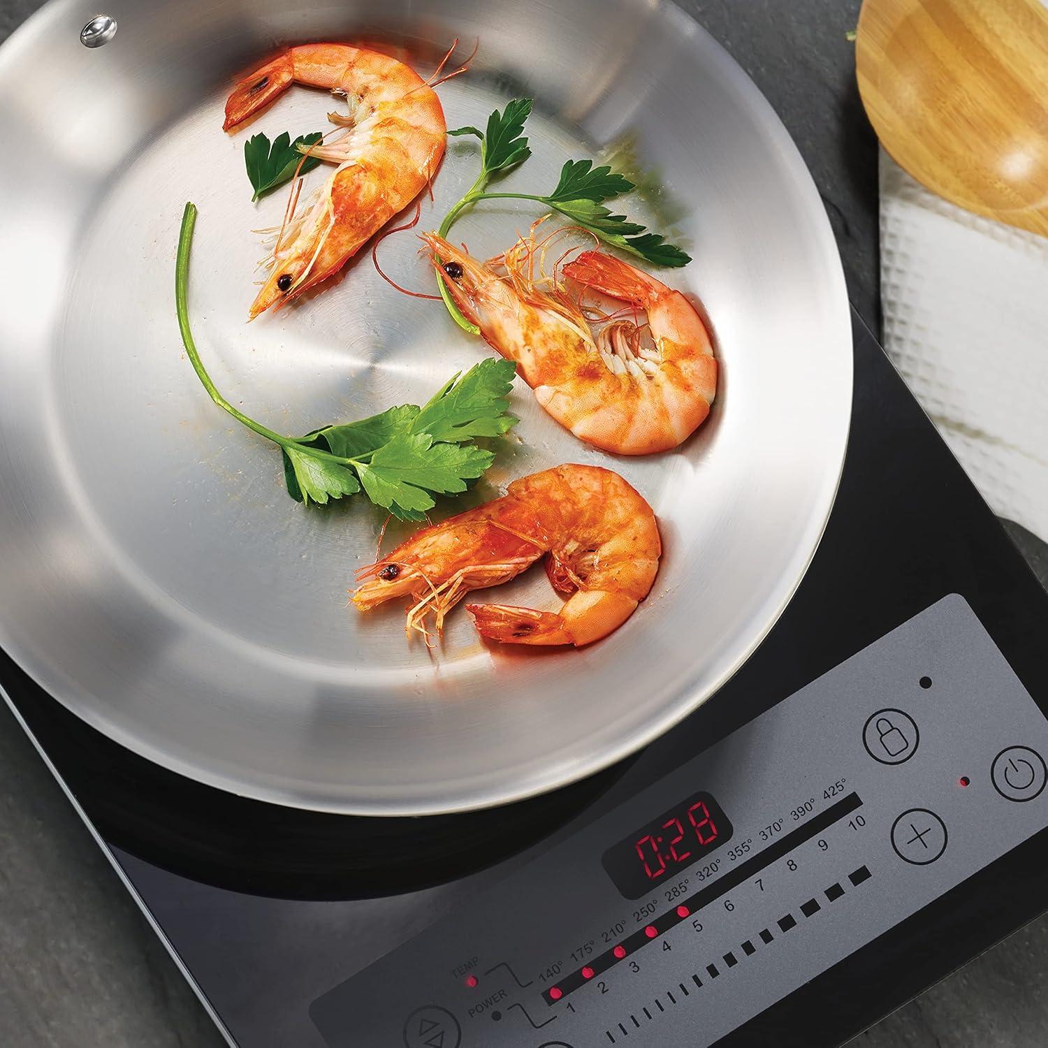 image:imageTramontina Signature TriPly Clad Stainless Steel 3Quart Saute Pan with Lid InductionReady Cooking Pan DishwasherSafe NSFCertified Made in BrazilFRY PAN