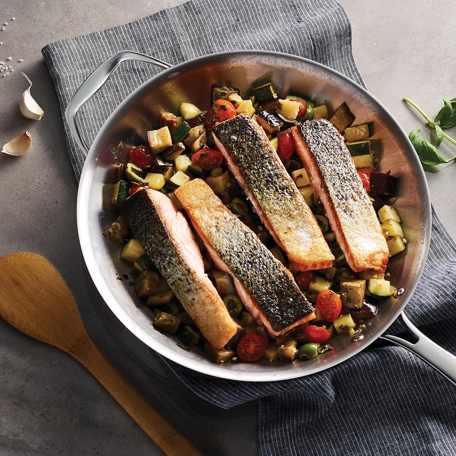 image:imageTramontina Signature TriPly Clad Stainless Steel 3Quart Saute Pan with Lid InductionReady Cooking Pan DishwasherSafe NSFCertified Made in BrazilFRY PAN