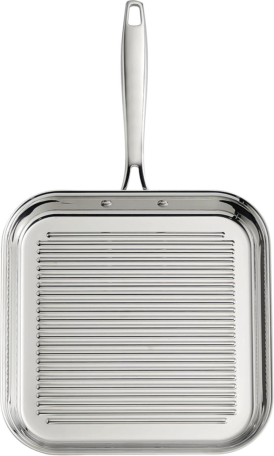 image:imageTramontina Signature TriPly Clad Stainless Steel 3Quart Saute Pan with Lid InductionReady Cooking Pan DishwasherSafe NSFCertified Made in BrazilGRILL PAN